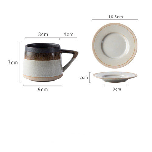 Japanese Stoneware Coffee Cup and Saucer Set