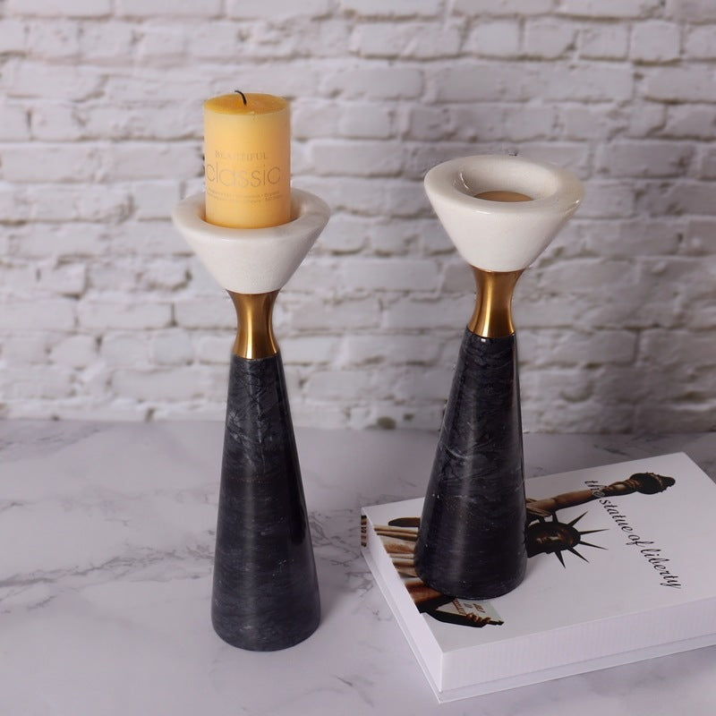 Marble Two Tone Candle Holder