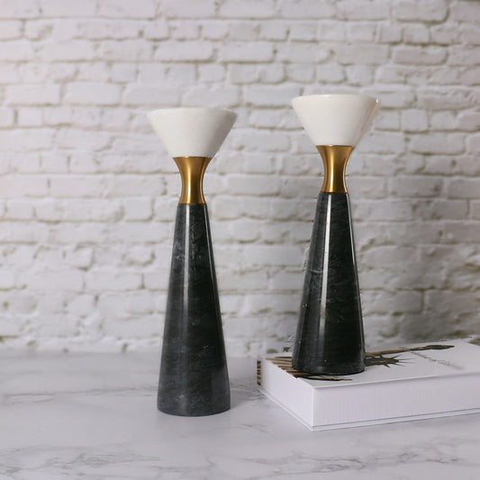 Marble Two Tone Candle Holder