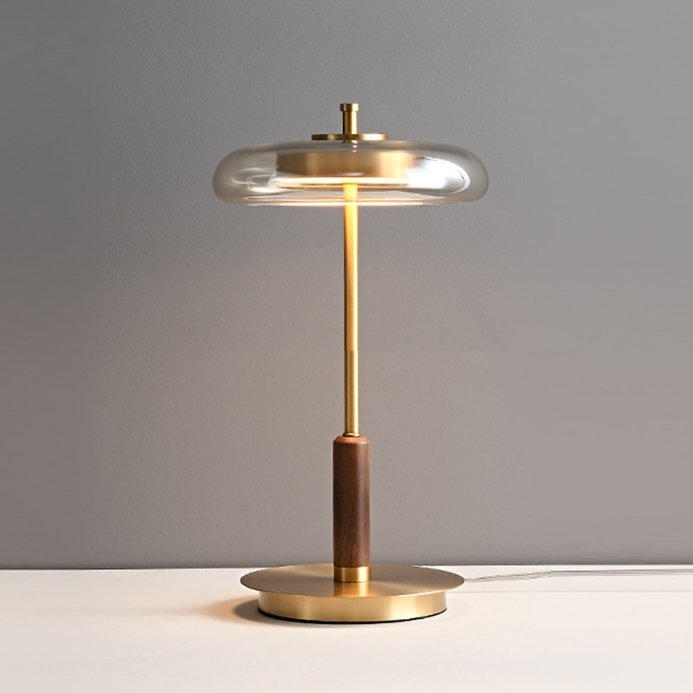 Brass Walnut Wood Lamps