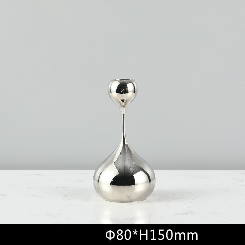 Simple Modern Metal Water Drop Candle Holder