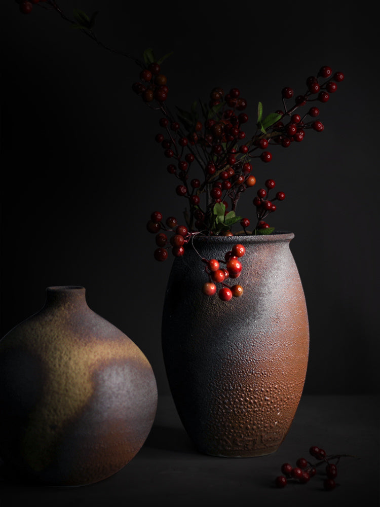 Japanese Style Wood-fired Stoneware Vase