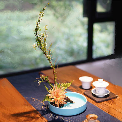 Japanese Ceramic Flower Arrangement Plate