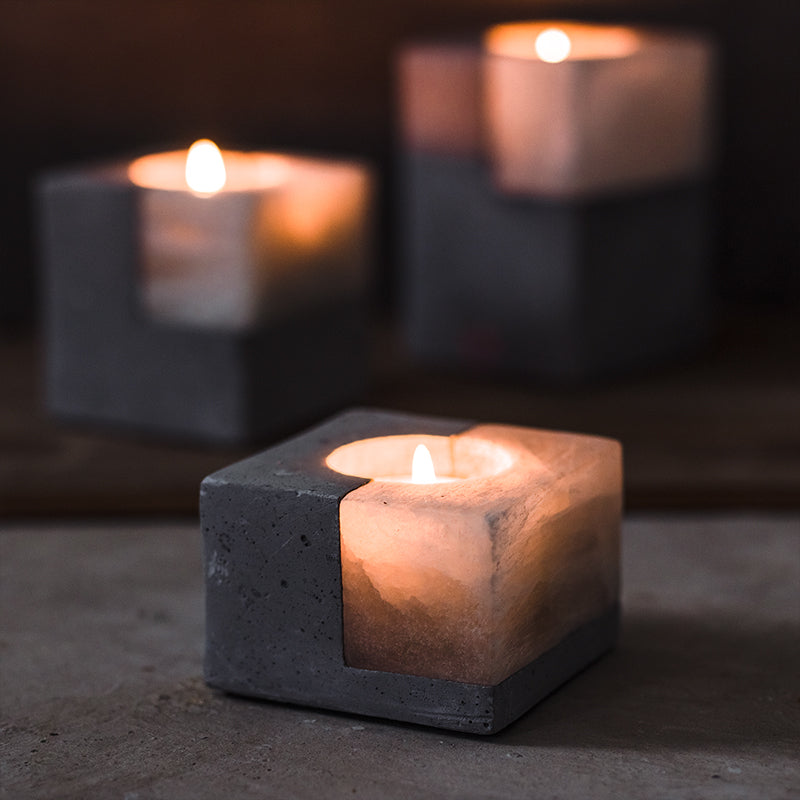 Stone Tealight Candle Holder