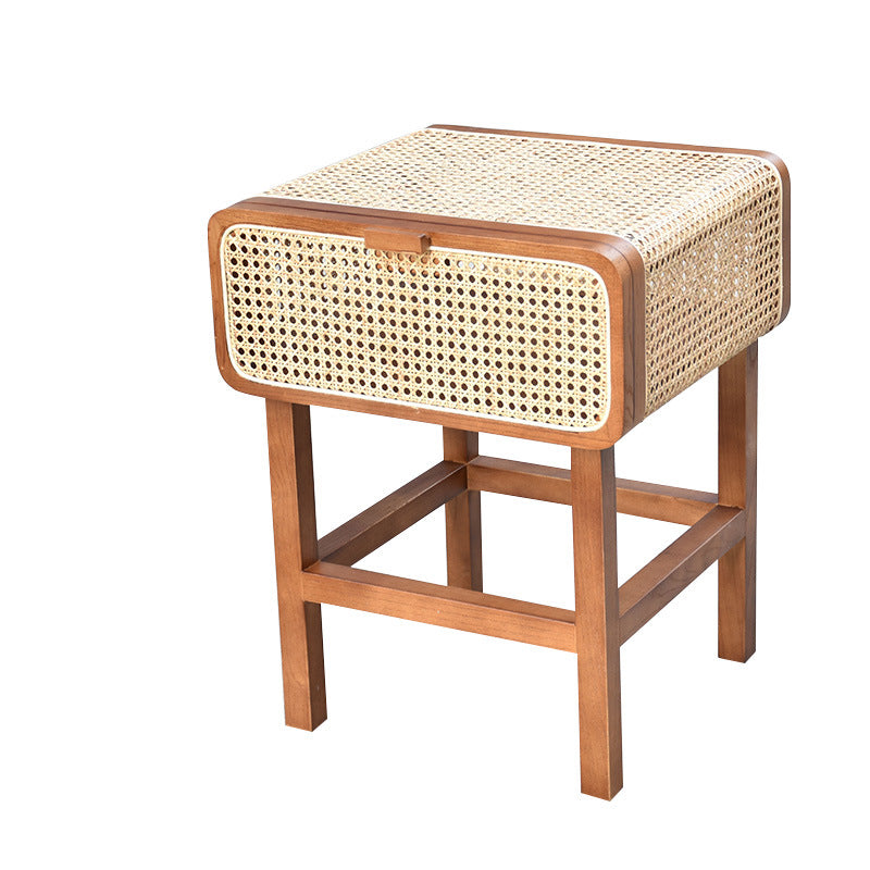 Drawer Rattan Side Table