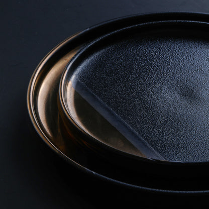 Black Gold Ceramic Plate