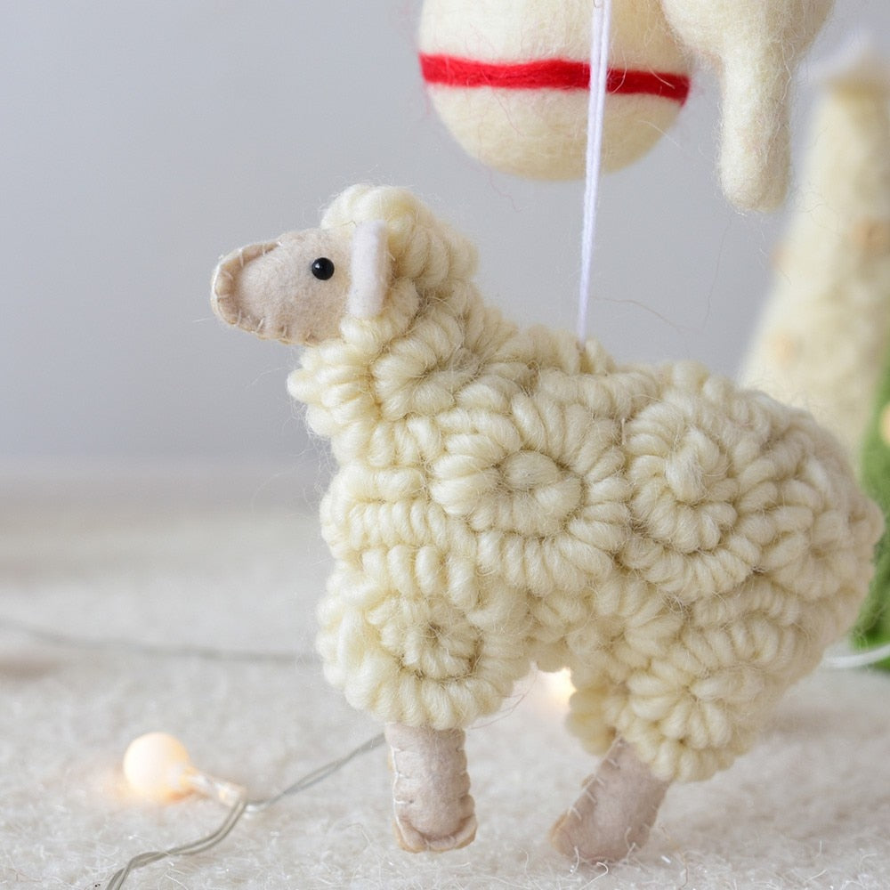 Wool Sheep Ornament