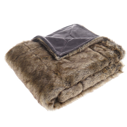 Brown Faux Fur Throw