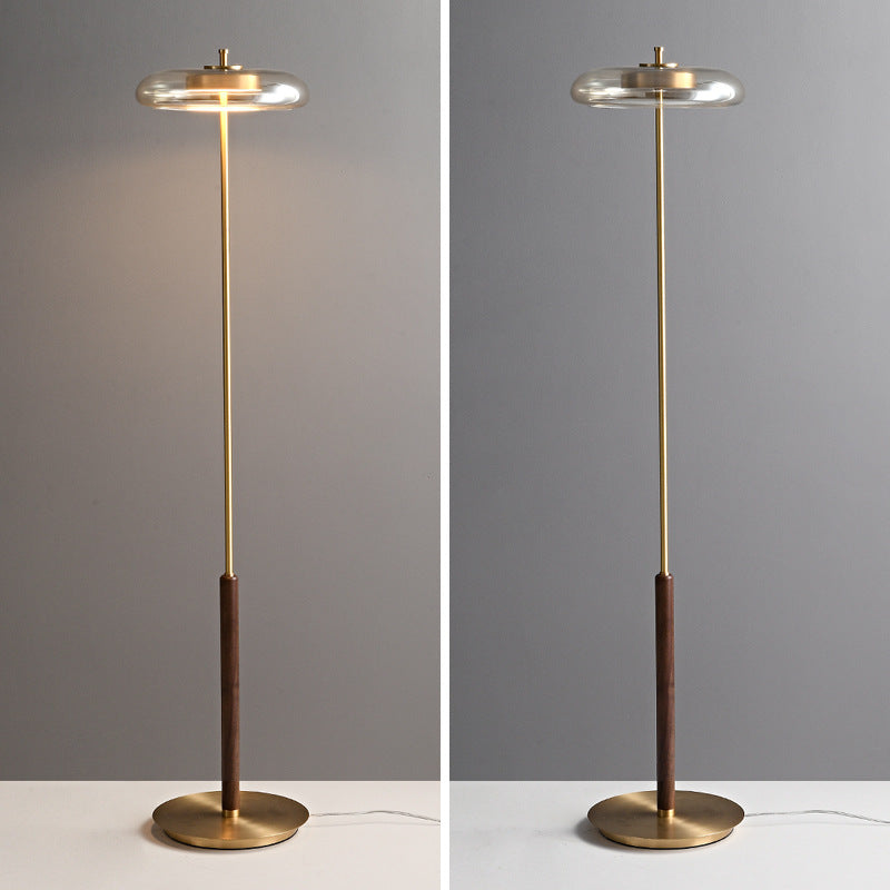 Brass Walnut Wood Lamps