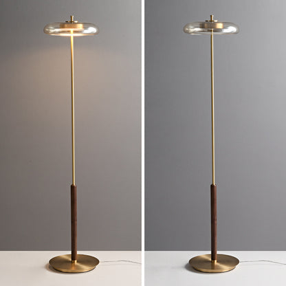 Brass Walnut Wood Lamps