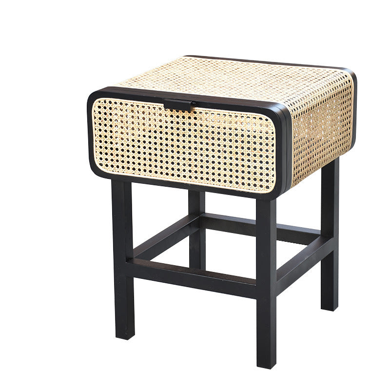 Drawer Rattan Side Table