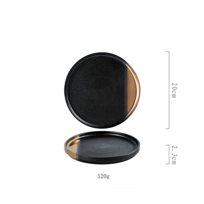 Black Gold Ceramic Plate