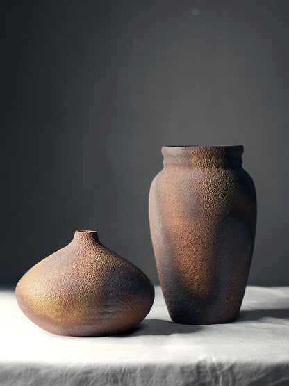 Japanese Style Wood-fired Stoneware Vase