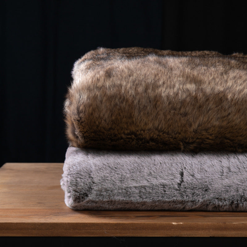 Brown Faux Fur Throw